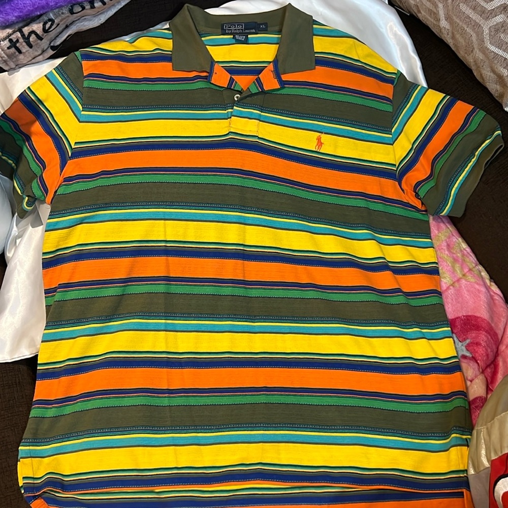 SALE 🔥🔥Vintage Polo Ralph Lauren Multi Color Short Sleeve Shirt. Size: XL